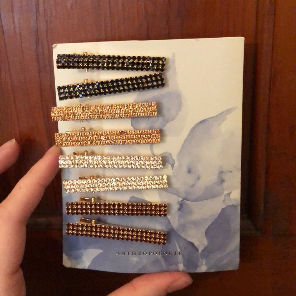 Anthropologie rhinestone hair clips